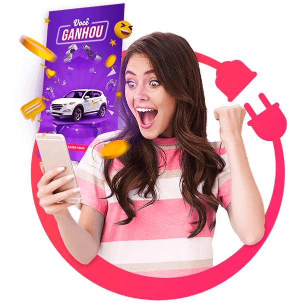 Participante contemplada em campanha promocional com a idPlugger